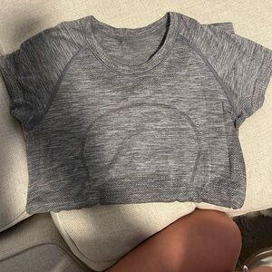 Gray short sleeve lulu lemon shirt size 6